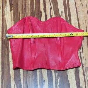 Red Leather Corset Bustier